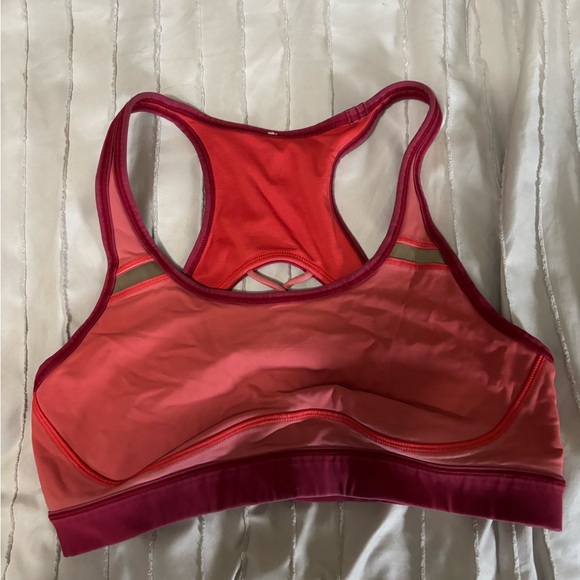Lululemon Sweaty or Not Bra II in a pink and orange color combination - Picture 3 of 5
